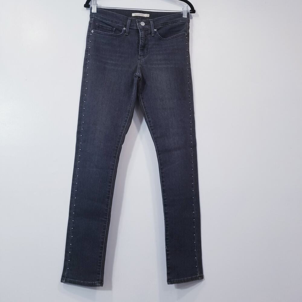 Levi's 311 Jeans Shaping Skinny Studded Gray Denim Mid Rise